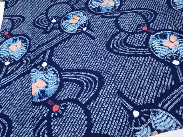 平和屋着物∴極上 夏物 浴衣 有松鳴海絞り 団扇 蝶 綿 逸品 CYAA3881s5