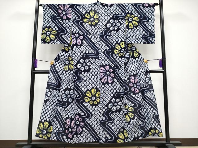 平和屋着物■極上 夏物 浴衣 有松鳴海絞り 草花文 綿 逸品 CYAA3883s5