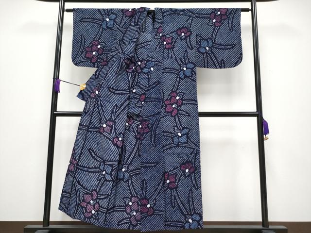 平和屋着物∴極上 夏物 浴衣 有松鳴海絞り 杜若 綿 逸品 CYAA3887s5