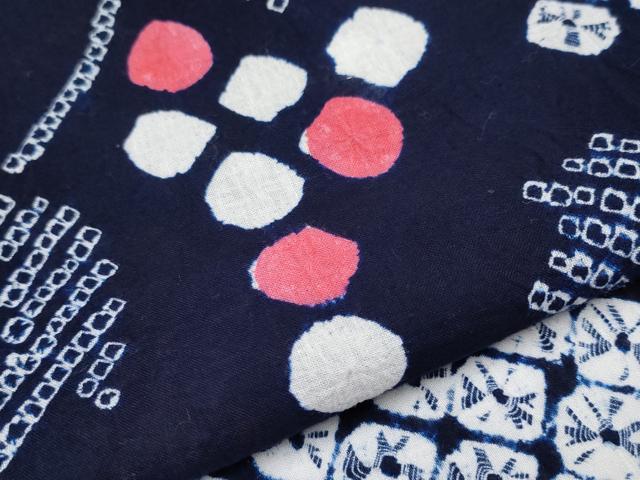平和屋着物∴極上 夏物 浴衣 有松鳴海絞り 葡萄蔦の葉文 綿 逸品 CYAA3888s5