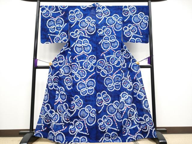 平和屋着物■極上 夏物 浴衣 有松鳴海絞り 舞蝶文 綿 逸品 未使用 CYAA3891s5