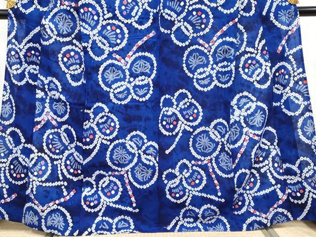 平和屋着物■極上 夏物 浴衣 有松鳴海絞り 舞蝶文 綿 逸品 未使用 CYAA3891s5