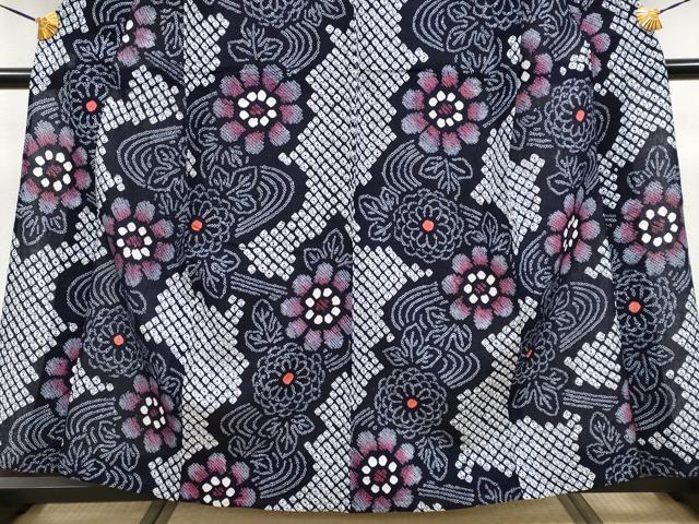 平和屋着物■極上 夏物 浴衣 有松鳴海絞り 流水草花文 綿 逸品 CYAA3893s5