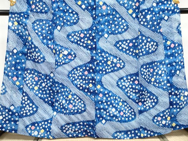 平和屋着物∴極上 夏物 浴衣 有松鳴海絞り 流水文 綿 逸品 CYAA3894s5