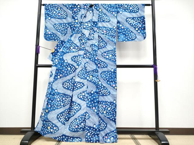 平和屋着物∴極上 夏物 浴衣 有松鳴海絞り 流水文 綿 逸品 CYAA3894s5