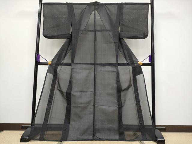 平和屋着物*極上 夏物 紗紬 縞 黒地 逸品 CYAA3906s5