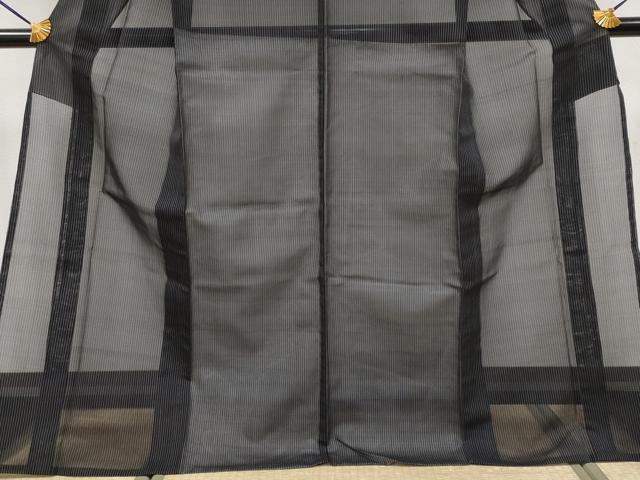 平和屋着物*極上 夏物 紗紬 縞 黒地 逸品 CYAA3906s5