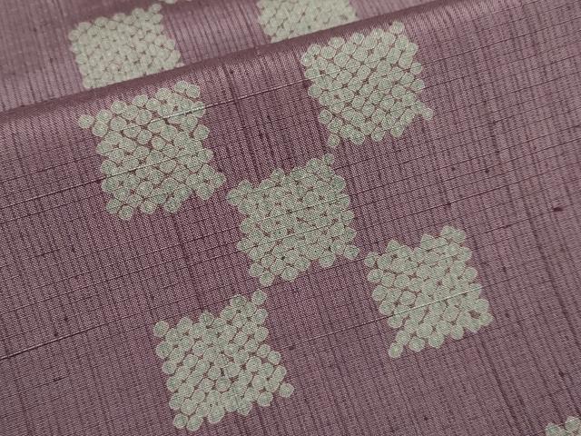 平和屋着物▽極上 紬 単衣 市松鹿の子文 濃色地 逸品 CYAA3909s5