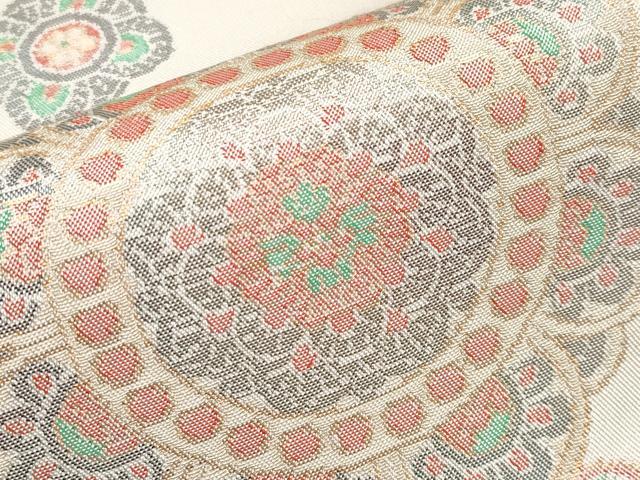 平和屋着物●極上 織物一筋名門 織悦 全通柄 本袋帯 オウム 金銀糸 逸品 未使用 CYAA3952s6