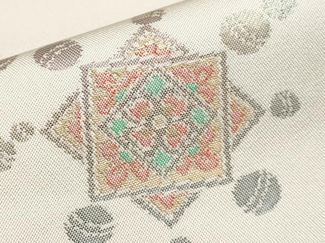 平和屋着物●極上 織物一筋名門 織悦 全通柄 本袋帯 オウム 金銀糸 逸品 未使用 CYAA3952s6