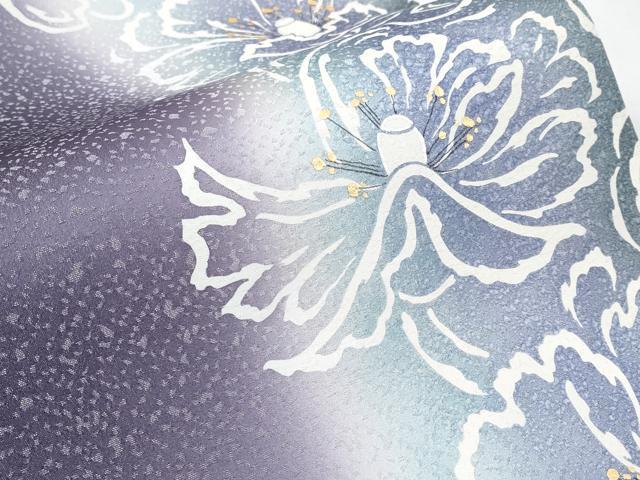 平和屋着物●極上 東京友禅 菅有鬼一 六通柄袋帯 手描き 枝花文 銀通し地 逸品 未使用 CYAA3953s6