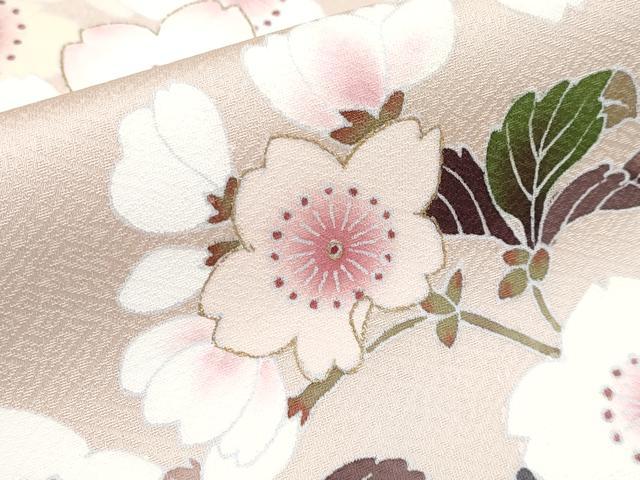 平和屋着物●極上 太鼓柄袋帯 枝桜 金彩 灰梅色地 逸品 CYAA3963s6
