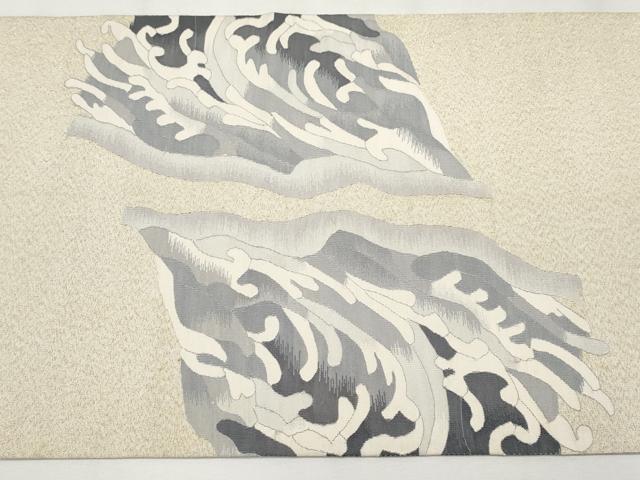 平和屋着物●極上 爪掻き本綴れ 太鼓柄袋帯 立波文 金糸 逸品 CYAA3989s6