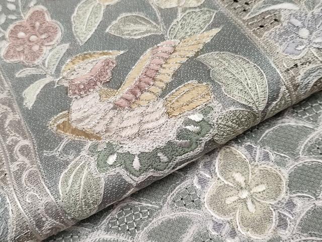 平和屋本店●極上 中国三大刺繍 スワトウ相良刺繍 総刺繍 訪問着 動物花唐草文 潤色地 逸品 CYAA4011s6
