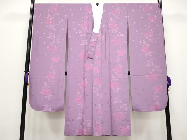 平和屋着物●振袖用長襦袢 無双仕立て 牡丹 二藍色地 やまと誂製 逸品 CYAA4024s6