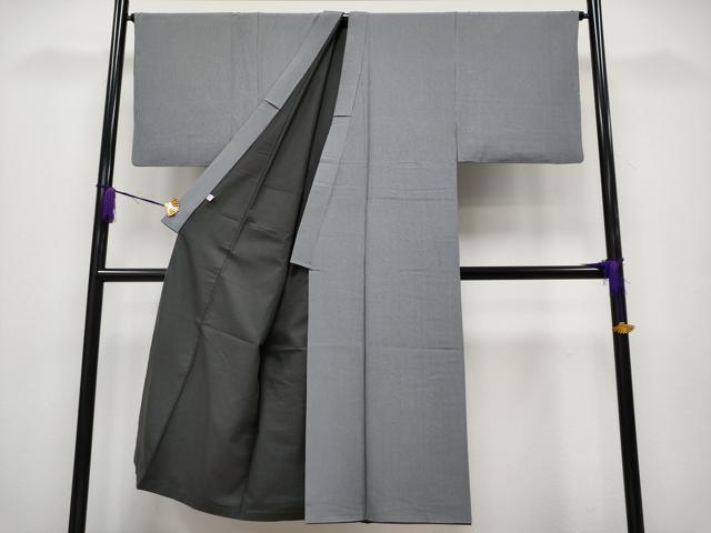 平和屋着物●極上 男性 江戸小紋 万筋 黒×素鼠色地 逸品 CYAA4031s6