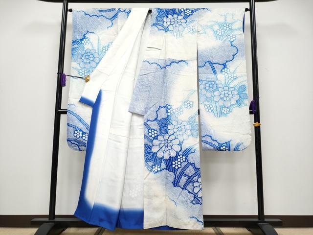 平和屋着物●極上 振袖 総絞り 雲取り草花文 逸品 CYAA4033s6