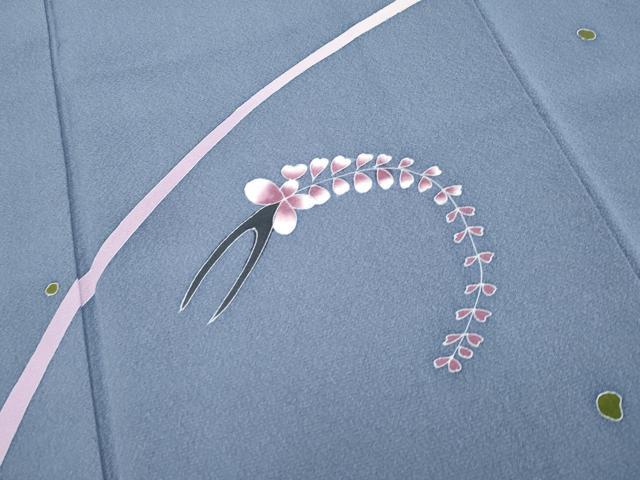 平和屋本店●極上 世界的人形師 辻村寿三郎 ジュサブロー 訪問着 刺繍 兎 薄花色地 逸品 未使用 CYAA4035s6