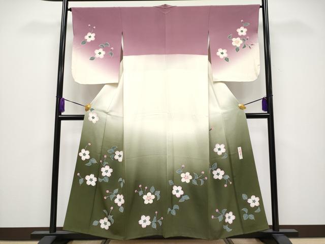 平和屋着物●極上 世界的人形師 辻村寿三郎 ジュサブロー 訪問着 舞桜 暈し染め 逸品 CYAA4042s6