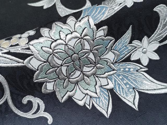 平和屋本店●極上 金彩友禅 卓越技能者・名工・和田光正監修 京金彩 華陽 訪問着 更紗花唐草文 暈し染 黒地 金銀彩 逸品 CYAA4051s6