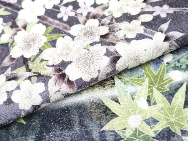 平和屋本店●極上 訪問着 富士山 枝垂れ桜 暈し染め 銀通し地 逸品 CYAA4052s6