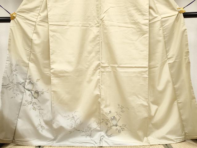 平和屋着物●極上 訪問着 本場染大島紬 フクロウ 浅黄色地 逸品 CYAA4054s6