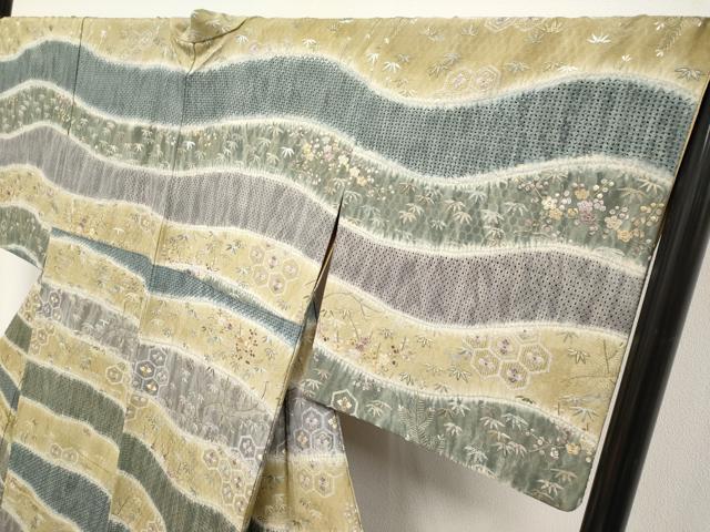 平和屋本店●極上 中国三大刺繍 スワトウ相良刺繍 訪問着 松竹梅 金通し地 さが美扱い 逸品 CYAA5024s6