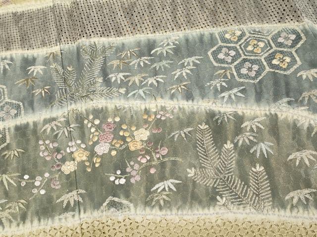 平和屋本店●極上 中国三大刺繍 スワトウ相良刺繍 訪問着 松竹梅 金通し地 さが美扱い 逸品 CYAA5024s6