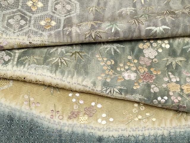 平和屋本店●極上 中国三大刺繍 スワトウ相良刺繍 訪問着 松竹梅 金通し地 さが美扱い 逸品 CYAA5024s6