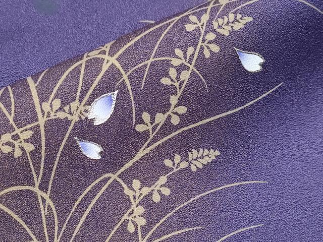 平和屋着物●極上 小紋 舞花びら 金彩 蛍暈し 菫色地 逸品 未使用 CYAA4081s6