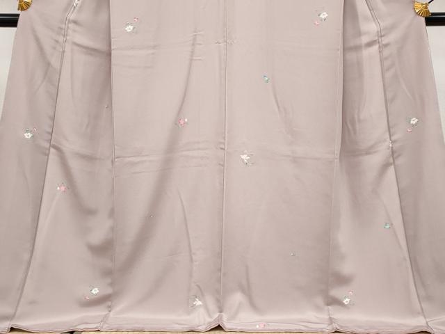 平和屋着物●極上 小紋 舞花文 鴇鼠色地 逸品 未使用 CYAA4084s6
