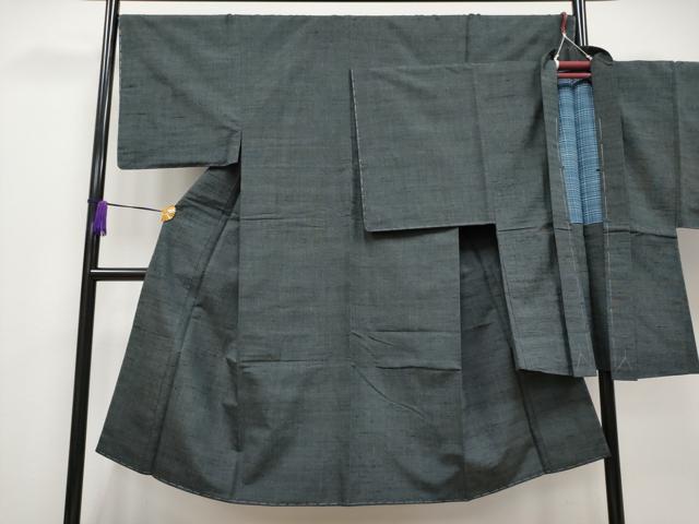平和屋着物●極上 男性 紬 アンサンブル 色無地 羊羹色地 逸品 未使用 CYAA4092s6