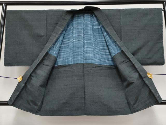 平和屋着物●極上 男性 紬 アンサンブル 色無地 羊羹色地 逸品 未使用 CYAA4092s6