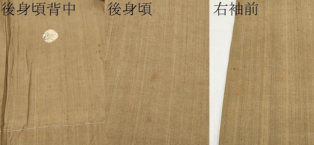 平和屋着物▽極上 赤城紬 単衣 絞り 草花丸文 香染色地 逸品 CYAA4108s6