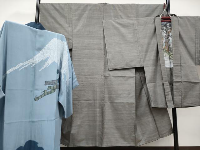 平和屋着物●極上 男性 本場大島紬 アンサンブル・長襦袢セット 9マルキ 逸品 未使用 CYAA4125s6