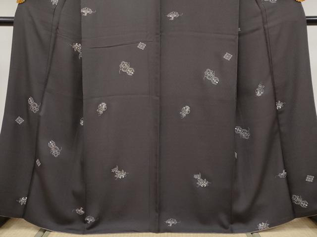 平和屋着物●極上 印傳 小紋 宝尽くし 赤墨色地 逸品 CYAA4161s6
