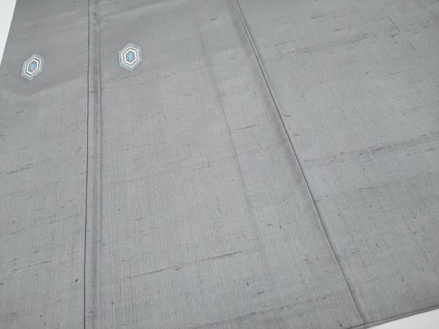 平和屋着物●極上 東京友禅 木下冬彦 紬 亀甲柄 煤色地 逸品 CYAA4164s6