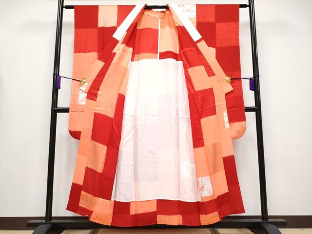 平和屋本店●極上 アンティーク 大正ロマン 振袖・長襦袢セット 駒刺繍 御所車枝花文 黒地 金彩 逸品 CYAA4181s6