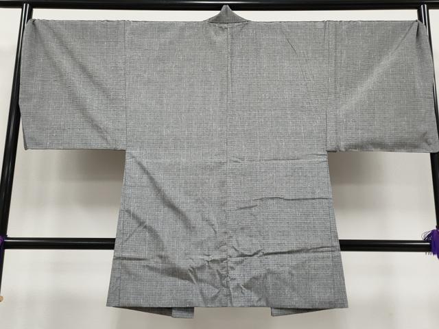 平和屋本店●極上 男性 紬 アンサンブル キングサイズ 薄墨色地 逸品 未使用 CYAA4195s6