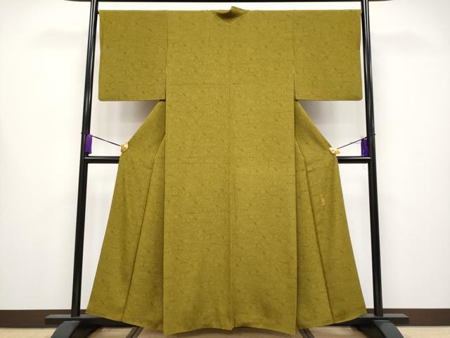 平和屋着物●極上 重要無形文化財 人間国宝 中村勇二郎 江戸小紋 エジプト壁画文様 鶯茶色地 逸品 CYAA4221s6