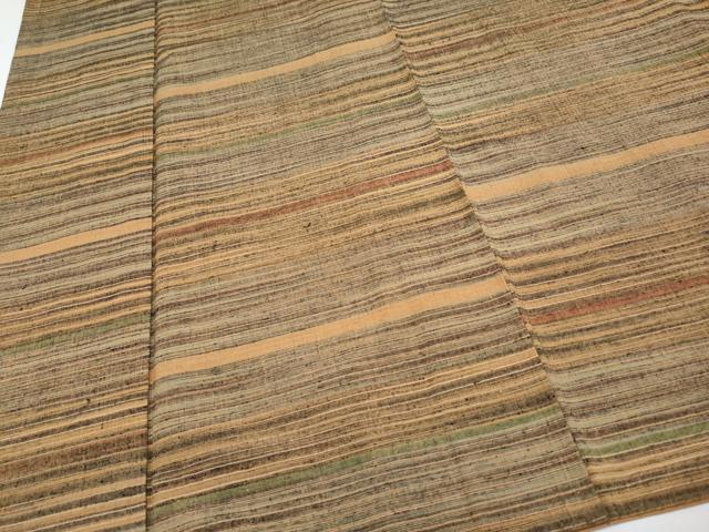 平和屋本店●極上 郡上紬 草木染 横段文 逸品 CYAA4292s6
