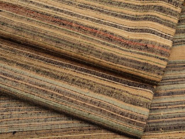 平和屋本店●極上 郡上紬 草木染 横段文 逸品 CYAA4292s6