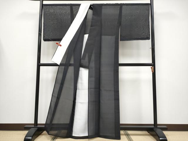 平和屋本店*極上 夏物 本場琉球絣 夏琉球 縞 黒地 証紙付き 逸品 未使用 CYAA4297s6