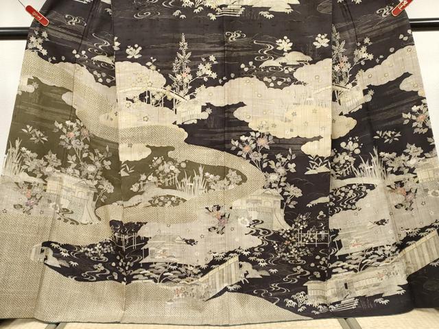 平和屋本店●極上 染織の名門 しょうざん 生紬 訪問着 御所解文 逸品 CYAA4323s6
