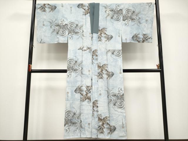 平和屋着物●極上 男性 本場大島紬 アンサンブル・長襦袢セット 証紙付き 逸品 CYAA4338s6