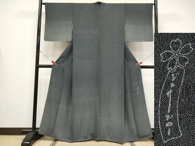 平和屋着物●極上 世界的人形師 辻村寿三郎 ジュサブロー 訪問着 江戸小紋 鮫小紋柄 暈し染め 逸品 未使用 CYAA4349s6