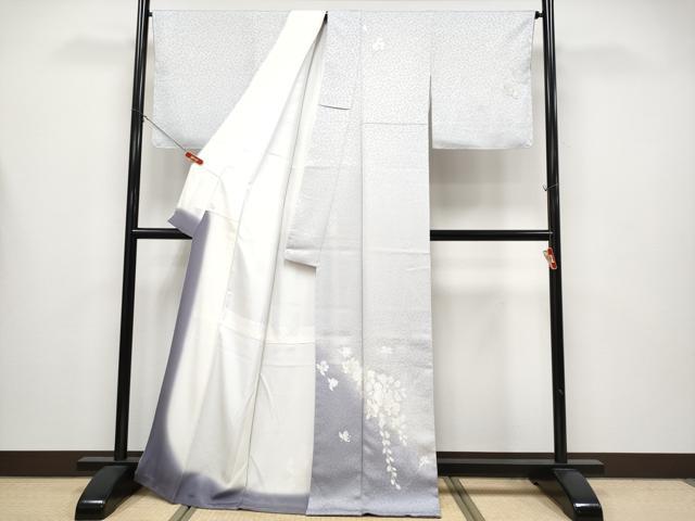 平和屋本店●極上 訪問着 総刺繍 胡蝶蘭 暈し染め 金糸 紫水晶色地 逸品 未使用 CYAA4352s6