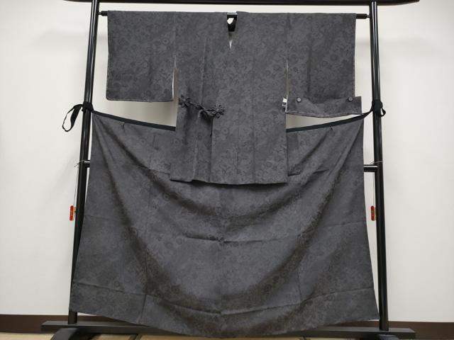 平和屋着物∞極上 道中着 二部式 お召地 更紗花唐草文 反端付き 逸品 未使用 CYAA4361s6