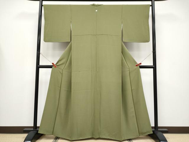 平和屋着物●極上 色無地 海松色 逸品 CYAA4372s6