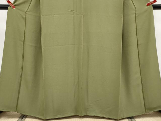 平和屋着物●極上 色無地 海松色 逸品 CYAA4372s6